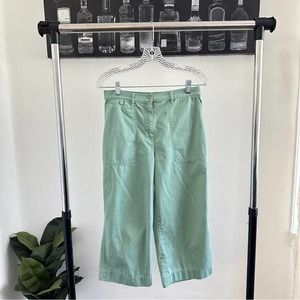 LRL Lauren Ralph Lauren mint green wide leg crop cotton trouser size 4